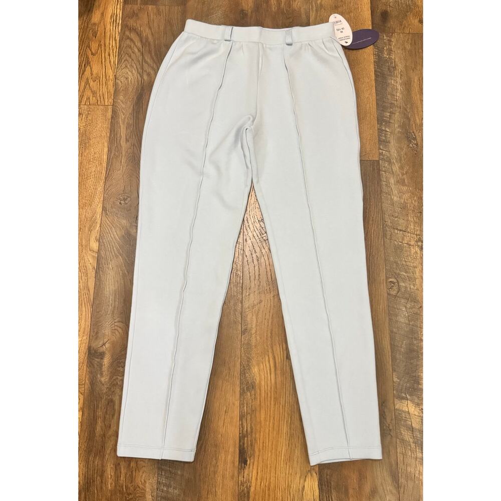 Scoop Pintucked Track Pants Blue Size Medium (8–10) NWT Slim Comfy Tapered Fit